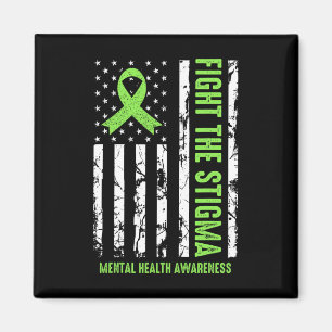 Gesundheitsflagge in den USA Wir tragen grüne psyc Magnet