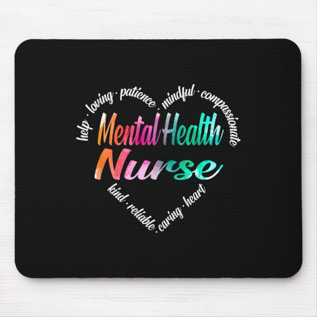 Gesundheitsfürsorge Herz Word Cloud Watercolor Reg Mousepad (Vorne)