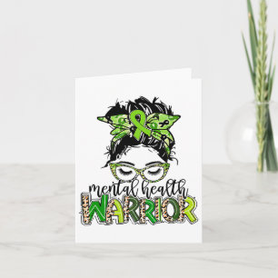 Gesundheitskrieger Messy Bun Hair Leopard Green Ri Karte