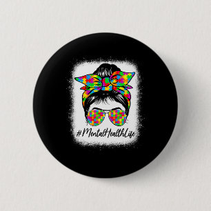 Gesundheitslehre Bun Women Support Autismus Awaren Button