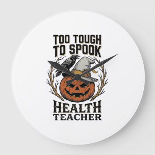 Gesundheitslehrer Halloween-Shirt Vintage graviert Große Wanduhr