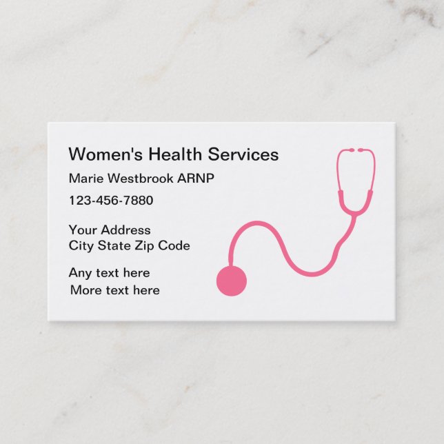Gesundheitsmedizinerin für Frauen Visitenkarte (Vorderseite)