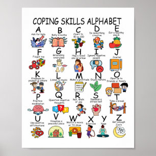 Gesundheitspflegefähigkeiten Alphabet-Schullehrer Poster