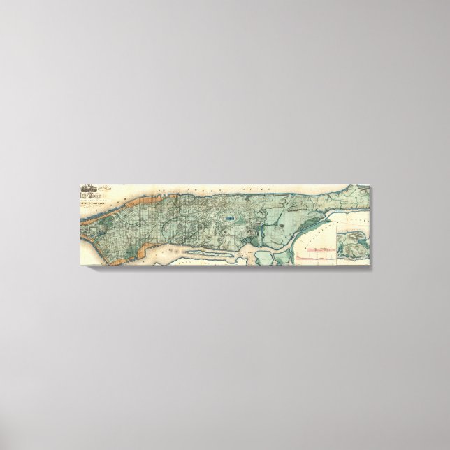 Gesundheitspolizeiliche und topographische Karte v Leinwanddruck (Vorderseite)