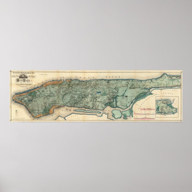 Gesundheitspolizeiliche und topographische Karte v Poster (Vorne)