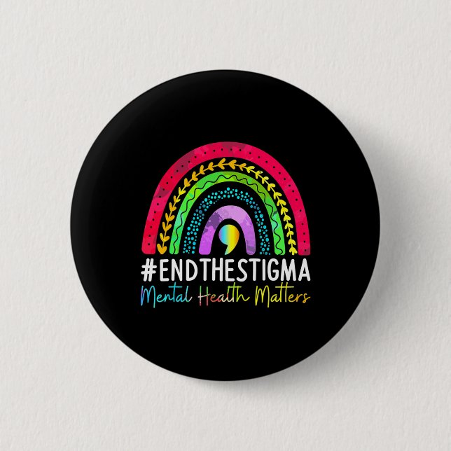 Gesundheitsprobleme beenden das Stigma Rainbow Boh Button (Vorderseite)