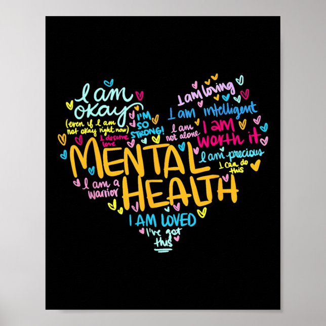 Gesundheitsprobleme Bewusstsein Herz Muttertag Poster (Vorne)