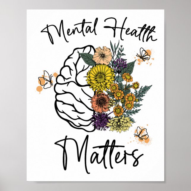 Gesundheitsprobleme Blume Gehirnpsychische Gesundh Poster (Vorne)
