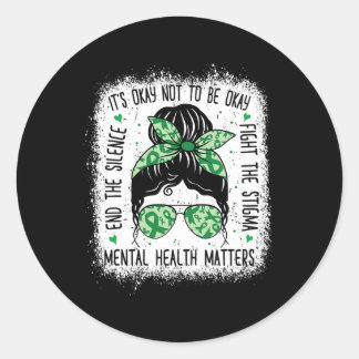 Gesundheitsprobleme: Bun Mental Health Awareness Runder Aufkleber