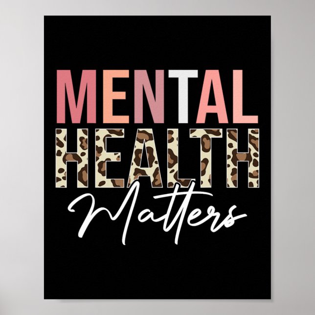 Gesundheitsprobleme Leopard Mental Health Awaren Poster (Vorne)