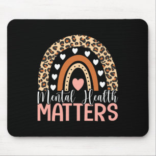 Gesundheitsprobleme Leopard Print Boho Rainbow Awa Mousepad