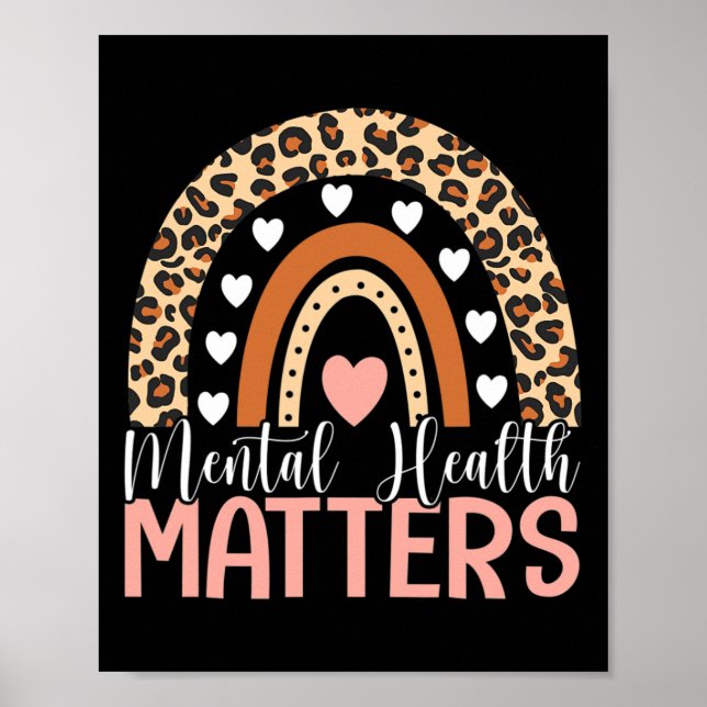 Gesundheitsprobleme Leopard Print Boho Rainbow Awa Poster (Vorne)