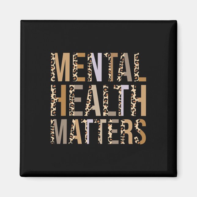 Gesundheitsprobleme Leopard Print Mental Awareness Magnet (Vorne)