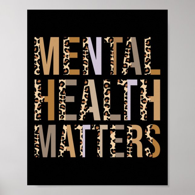 Gesundheitsprobleme Leopard Print Mental Awareness Poster (Vorne)