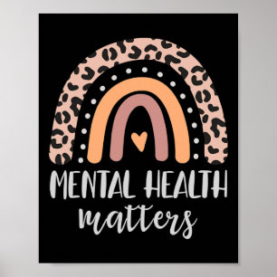 Gesundheitsprobleme Leopardenprint Boho Regenbogen Poster