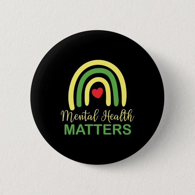 Gesundheitsprobleme Rainbow Retro Nationales Bewus Button (Vorderseite)