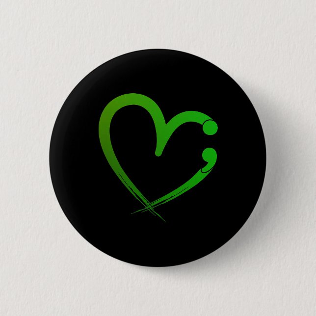 Gesundheitsprobleme Semicolon Herzerkrankung Monat Button (Vorderseite)