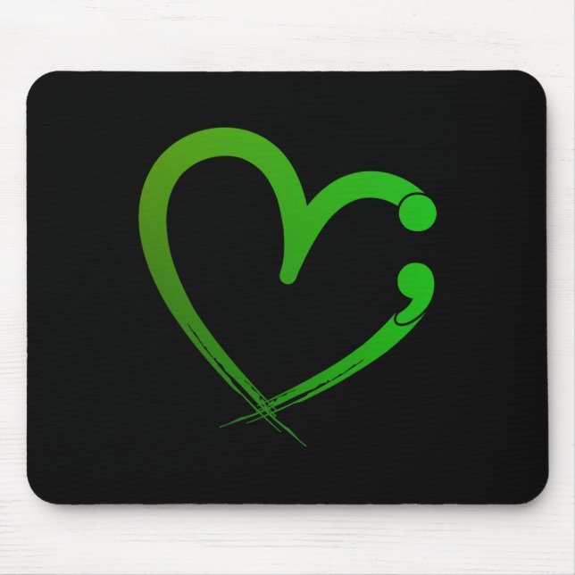 Gesundheitsprobleme Semicolon Herzerkrankung Monat Mousepad (Vorne)