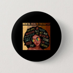 Gesundheitstherapeut Afro Women Black History Mona Button
