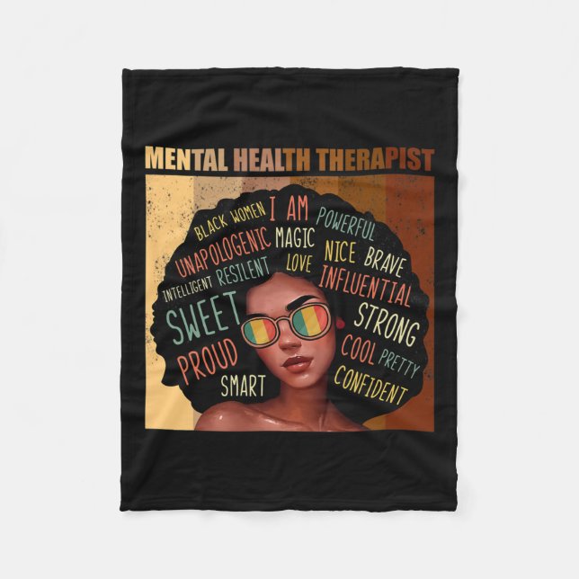 Gesundheitstherapeut Afro Women Black History Mona Fleecedecke (Vorderseite)