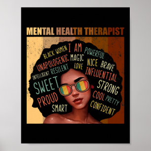 Gesundheitstherapeut Afro Women Black History Mona Poster