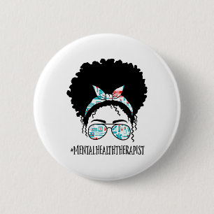 Gesundheitstherapeut Black Afro Messy Bun African Button