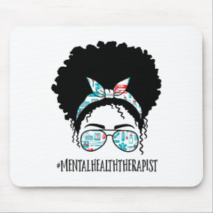 Gesundheitstherapeut Black Afro Messy Bun African Mousepad