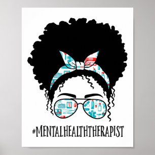 Gesundheitstherapeut Black Afro Messy Bun African  Poster