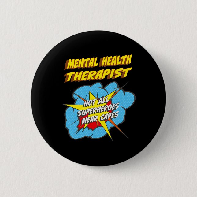Gesundheitstherapeut Fun Superhero Job Button (Vorderseite)
