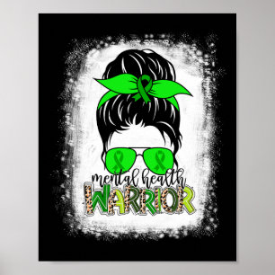Gesundheitswarrior Messy Bun Mental Health Awarene Poster