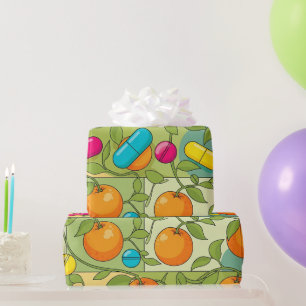 Gesundheitswesen & Pharmazie Orangen und Reben Geschenkpapier