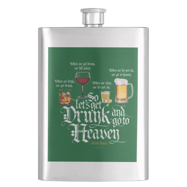 Get Drunk And Go To Heaven Flachmann (Vorderseite)