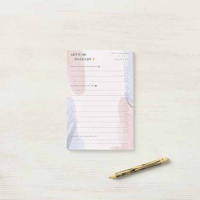 Get it, Sis To Do List Sticky Notes Post-it Klebezettel (Auf Schreibtisch)