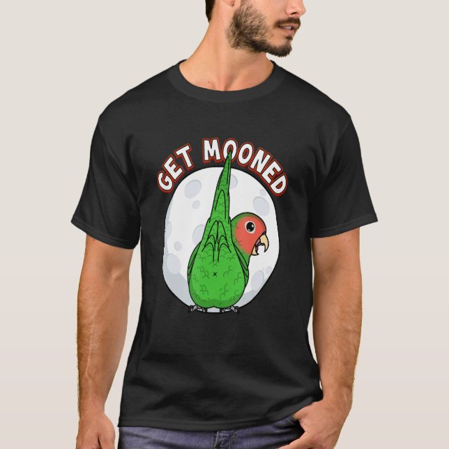 Get Mooned I Parrot Underfluffies Rosy-faced Green T-Shirt (Vorderseite)