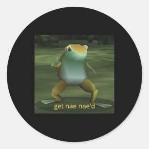 Get Nae'd Dancing Frog Meme Runder Aufkleber