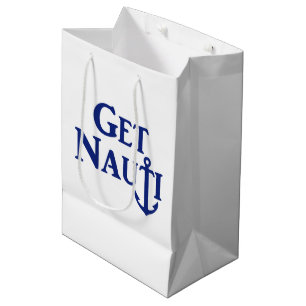"GET NAUTI" - Nautical Medium Gift Bag Mittlere Geschenktüte
