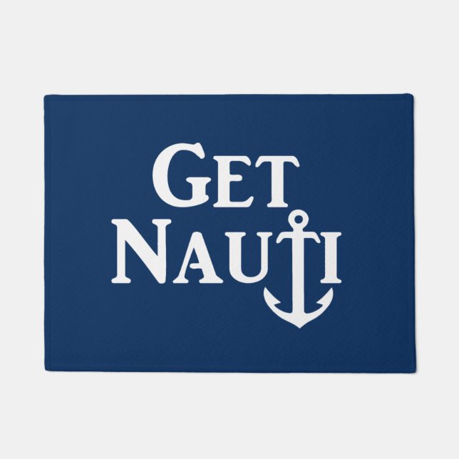 "GET NAUTI" - NAUTISCHE DOORMATION FUßMATTE (Vorderseite)