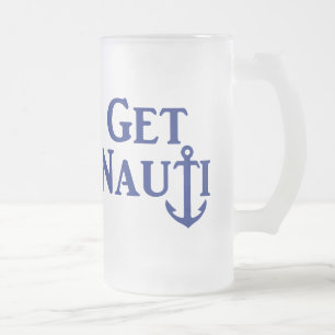 "GET NAUTI" Tasse für Mattiertes Kunstglas