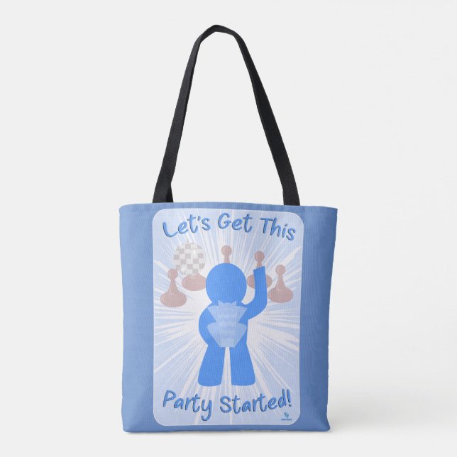 Get Party Started Gamer Funny Comic Meeple Tasche (Rückseite)