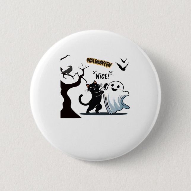 Get ready for a spook-tacular Halloween Nice party Button (Vorderseite)