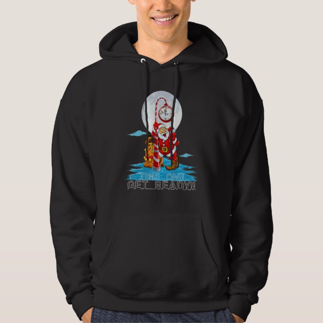 Get Ready Retro Groovy Santa Christmas party match Hoodie (Vorderseite)