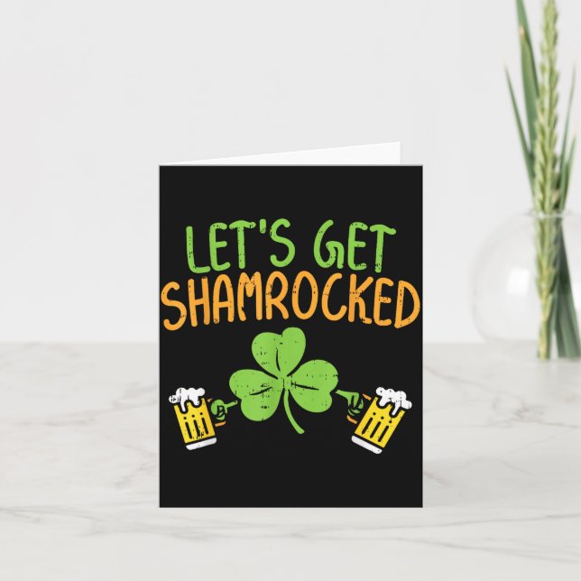 Get Shamrocked Funny St Patricks Day Irish Beer Dr Karte (Vorderseite)