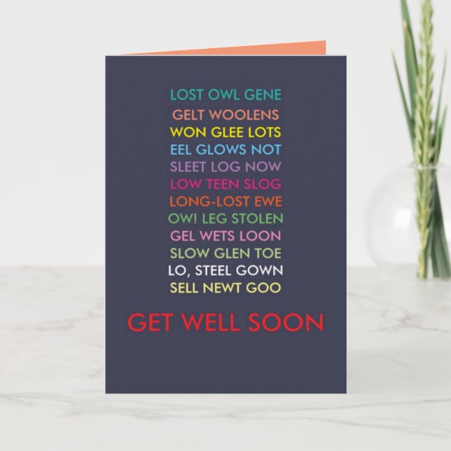 Get Well bald Anagram card Karte (Vorderseite)