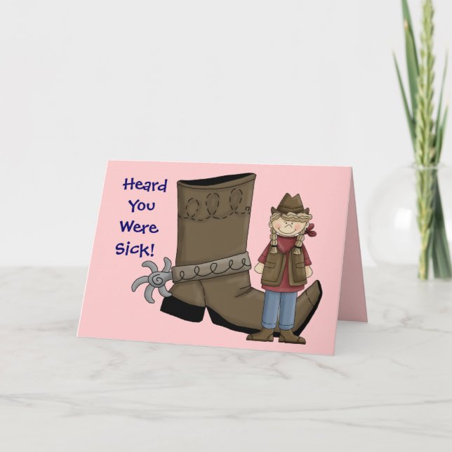 Get Well Boot & Cowgirl Card - Western Karte (Vorderseite)