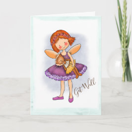 Get well Card with Fairy and Bear Feiertagskarte
