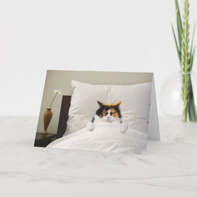 Get Well Cat Card Funny Niedlich Adorge Best Karte (Vorderseite)