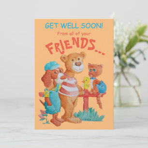 Get Well Greetings Card.  Dankeskarte