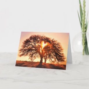 Get Well Oak Tree and Heart Card Karte