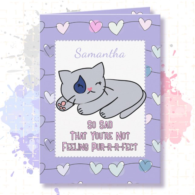  Get Well Sad Sweet Cat Cartoon for Child Karte (Von Creator hochgeladen)