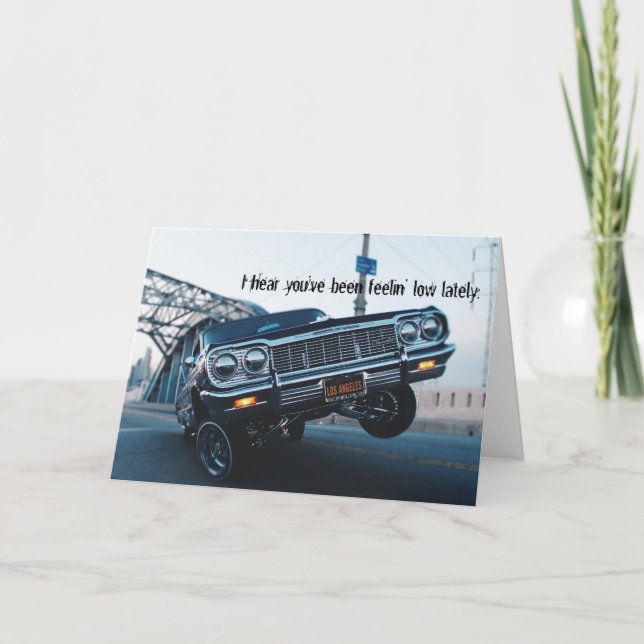 Get well soon lowrider classic car card karte (Vorderseite)
